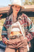Women's Aztec Pattern Collared Jacket - Southwestern Button - Down Casual Coat - LECCE