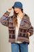 Women's Aztec Pattern Collared Jacket - Southwestern Button - Down Casual Coat - LECCE