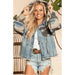 Women's Denim and Aztec jacket with hood - LECCE