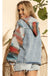 Women's Denim and Aztec jacket with hood - LECCE