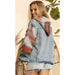 Women's Denim and Aztec jacket with hood - LECCE
