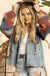 Women's Denim and Aztec jacket with hood - LECCE