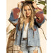 Women's Denim and Aztec jacket with hood - LECCE