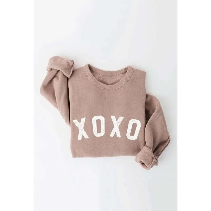 XOXO Silver Glitter Graphic Pullover - LECCE