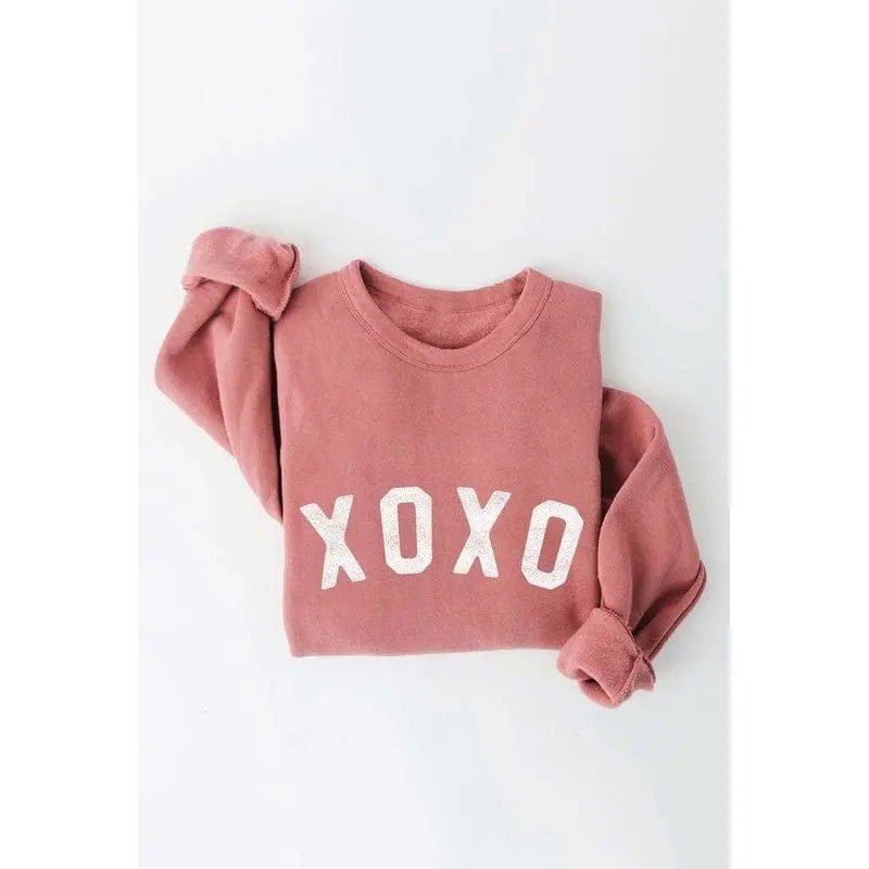 XOXO Silver Glitter Graphic Pullover - LECCE