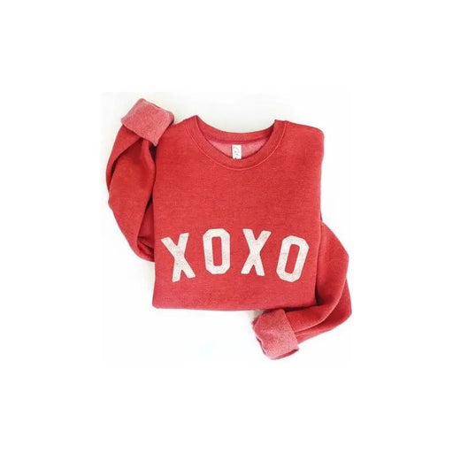XOXO Silver Glitter Graphic Pullover - LECCE