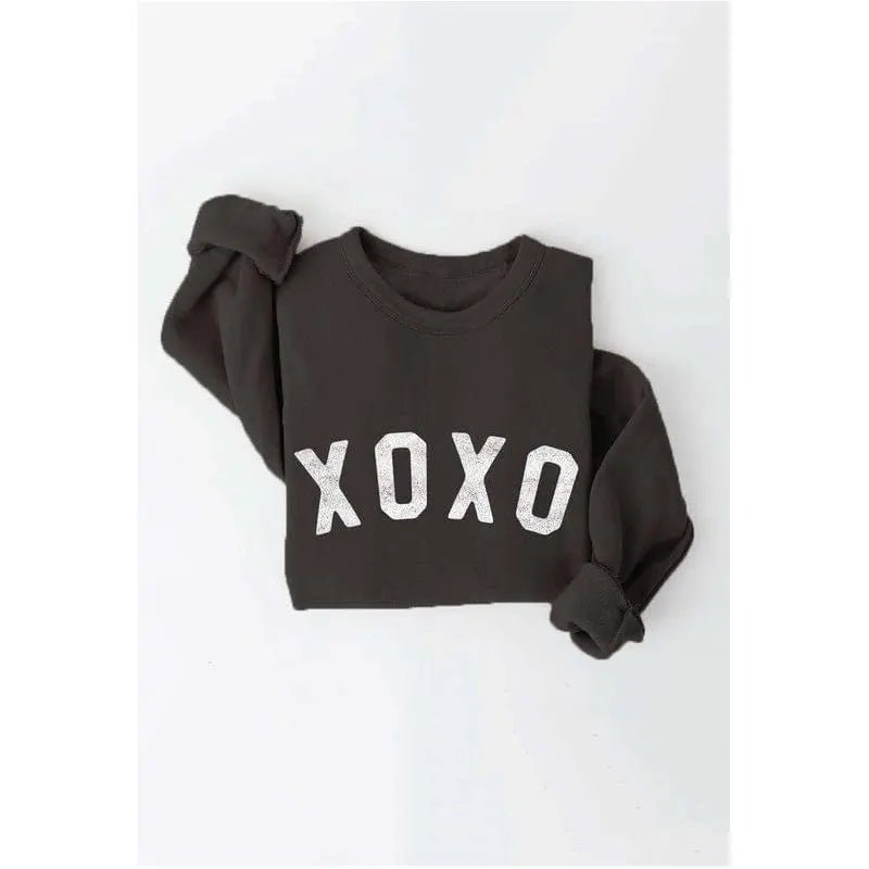 XOXO Silver Glitter Graphic Pullover